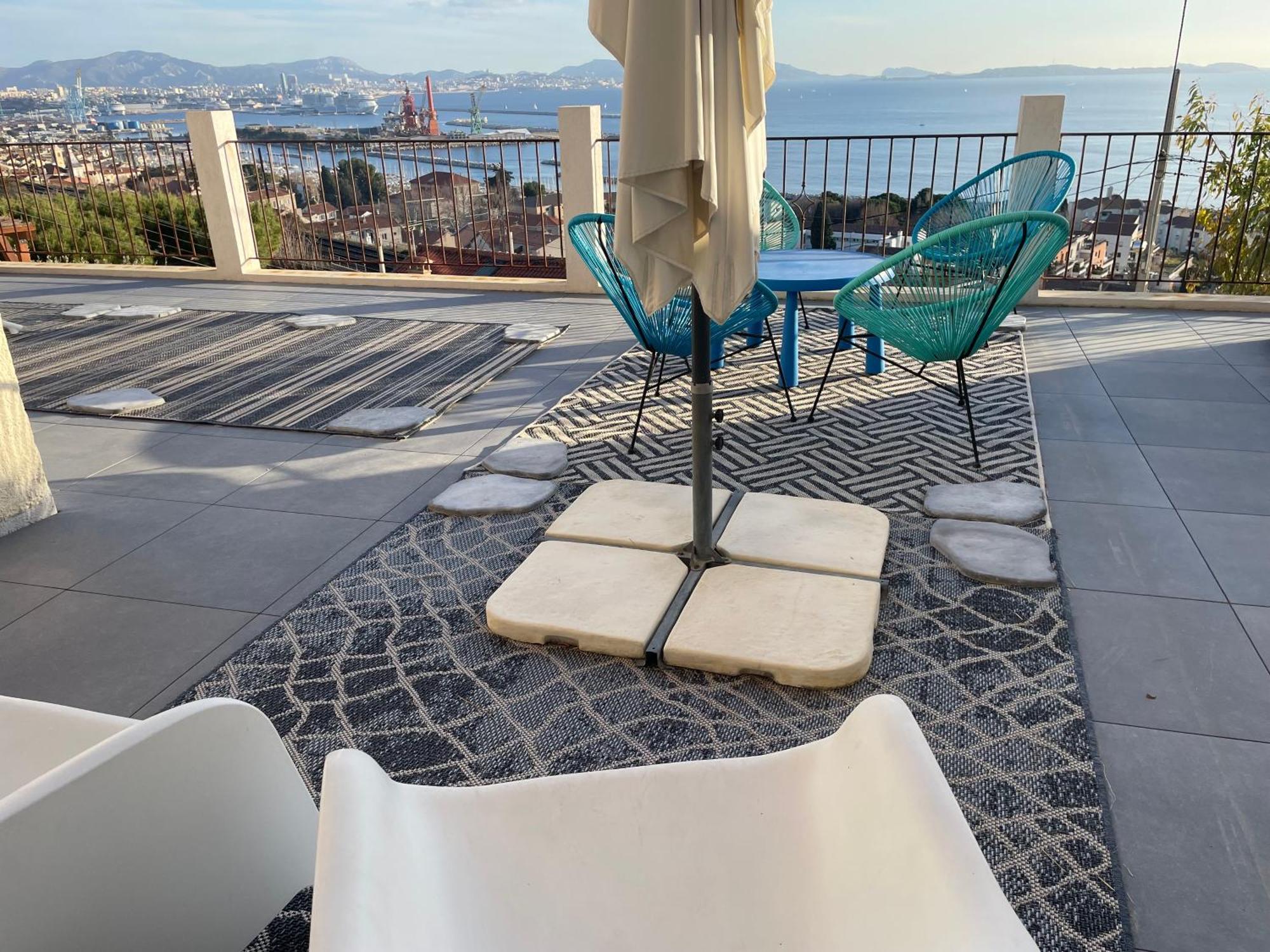 Superbe Terrasse Avec Vue Panoramique Sur La Mer 马赛 外观 照片