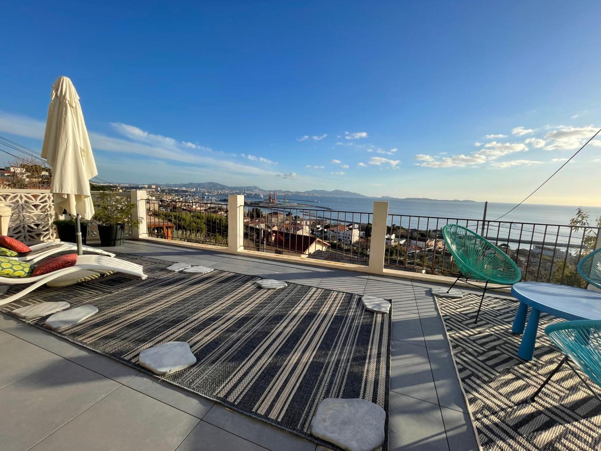 Superbe Terrasse Avec Vue Panoramique Sur La Mer 马赛 外观 照片