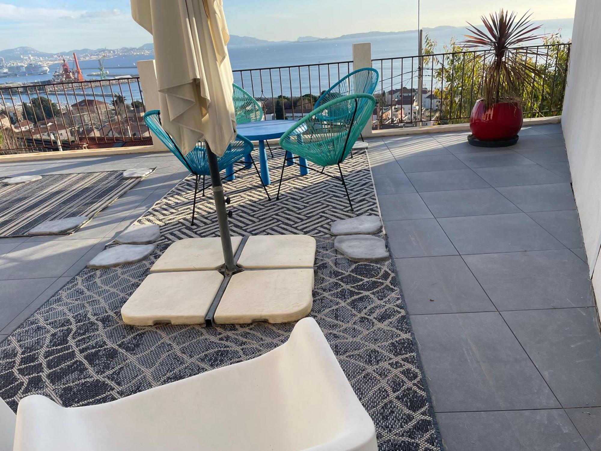 Superbe Terrasse Avec Vue Panoramique Sur La Mer 马赛 外观 照片