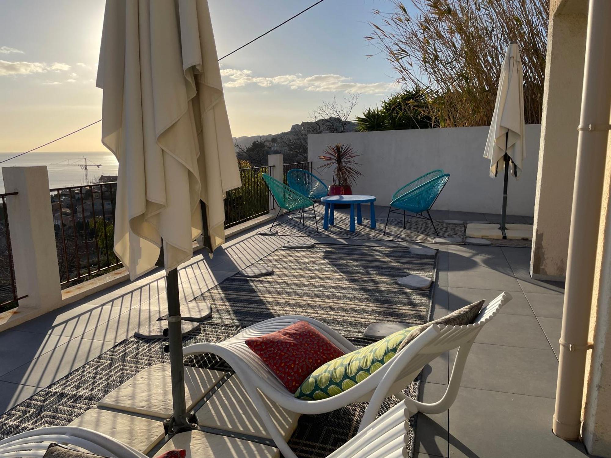 Superbe Terrasse Avec Vue Panoramique Sur La Mer 马赛 外观 照片