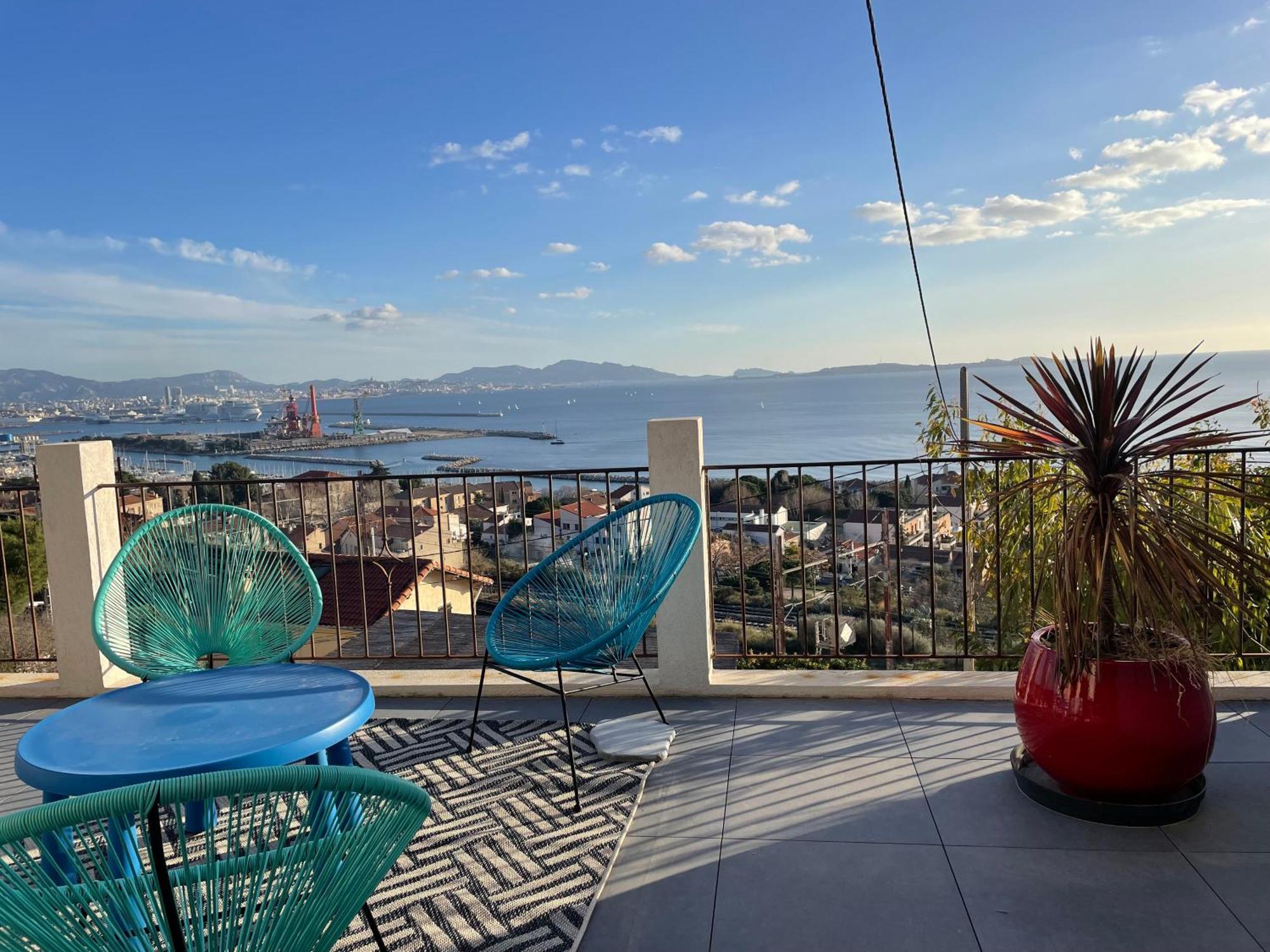 Superbe Terrasse Avec Vue Panoramique Sur La Mer 马赛 外观 照片