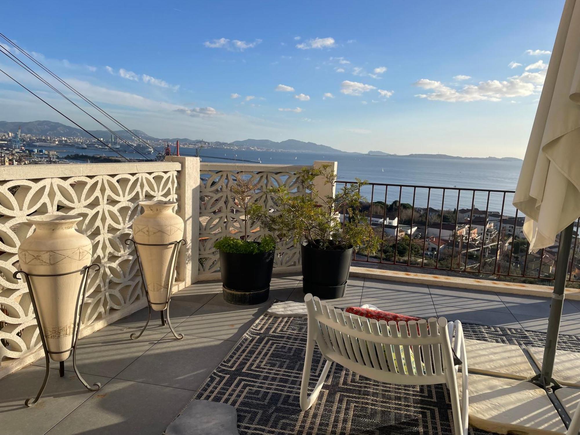 Superbe Terrasse Avec Vue Panoramique Sur La Mer 马赛 外观 照片