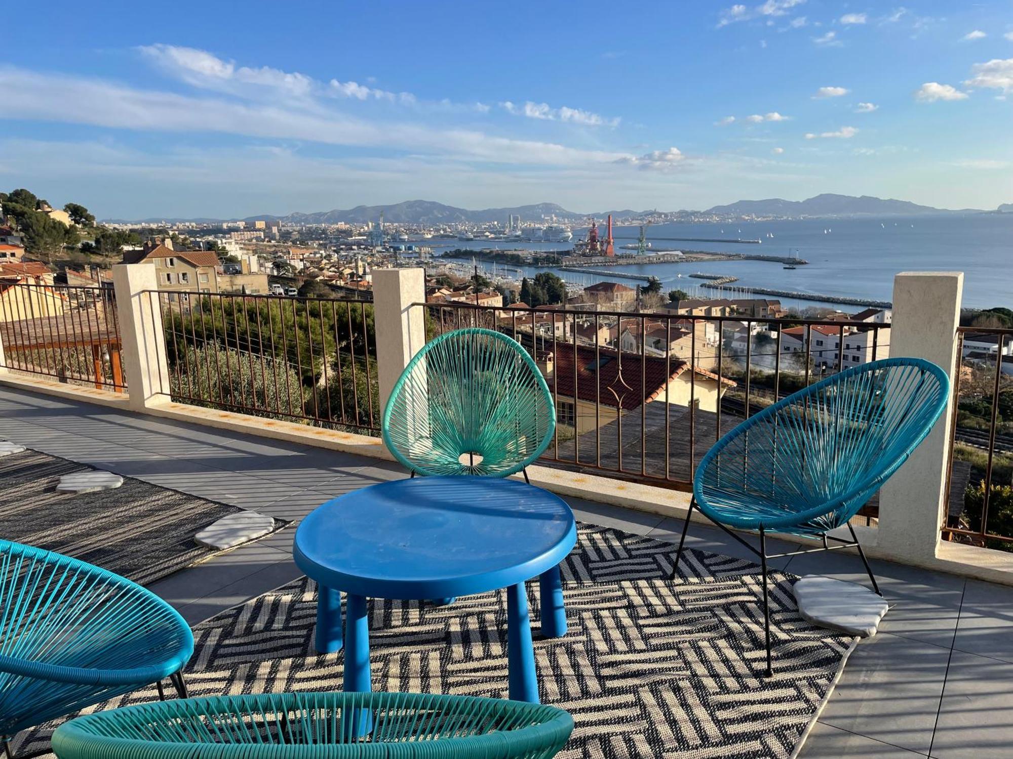 Superbe Terrasse Avec Vue Panoramique Sur La Mer 马赛 外观 照片